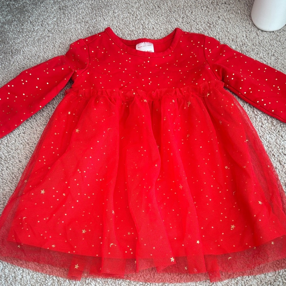Hanna Andersson Red Dress with Gold Dots